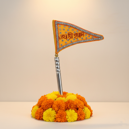 Pure Silver Jai Shree Shyam Baba Nishaan Flag Dhwaja For Worship