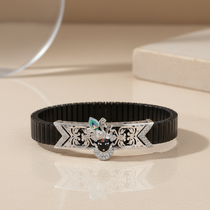 Pure Silver Krishna Design Bracelet