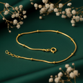 Pure Silver Snake Chain Bracelet with Bead Spacers