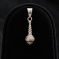 Pure Silver Spiral Ball Pendant with Intricate Beaded Detailing