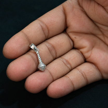 Pure Silver Spiral Ball Pendant with Intricate Beaded Detailing