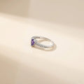 Purple Gemstone Silver Ring For Girls