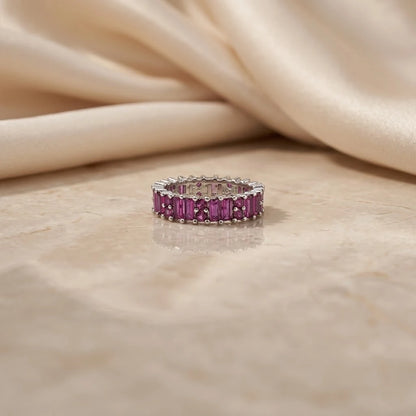 Purple Gemstone Stylish Silver Ring