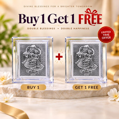 Radha Ji Krishna Ji Silver Frame With Eternal Prem