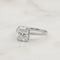 Radiant Cut Solitaire Diamond Halo Ring with Pavé Band