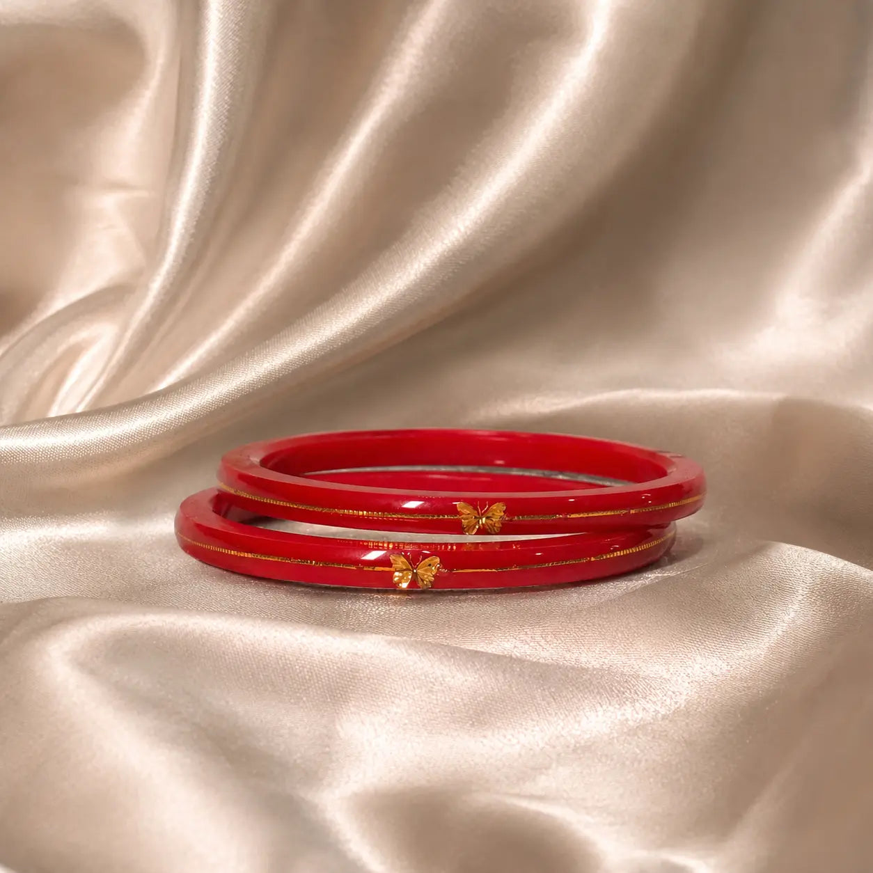 Red Butterfly Glass Bangles
