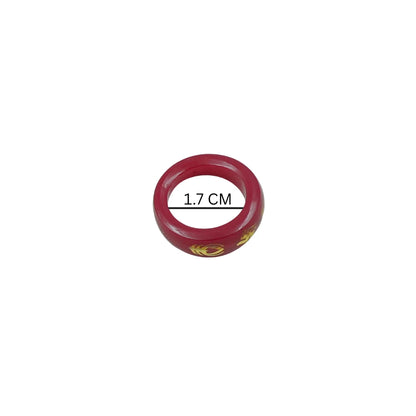 Red Hindu Swastika Spiritual Ring – Auspicious Religious Symbol Band