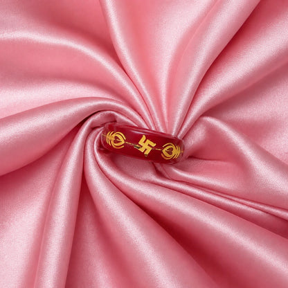 Red Hindu Swastika Spiritual Ring – Auspicious Religious Symbol Band