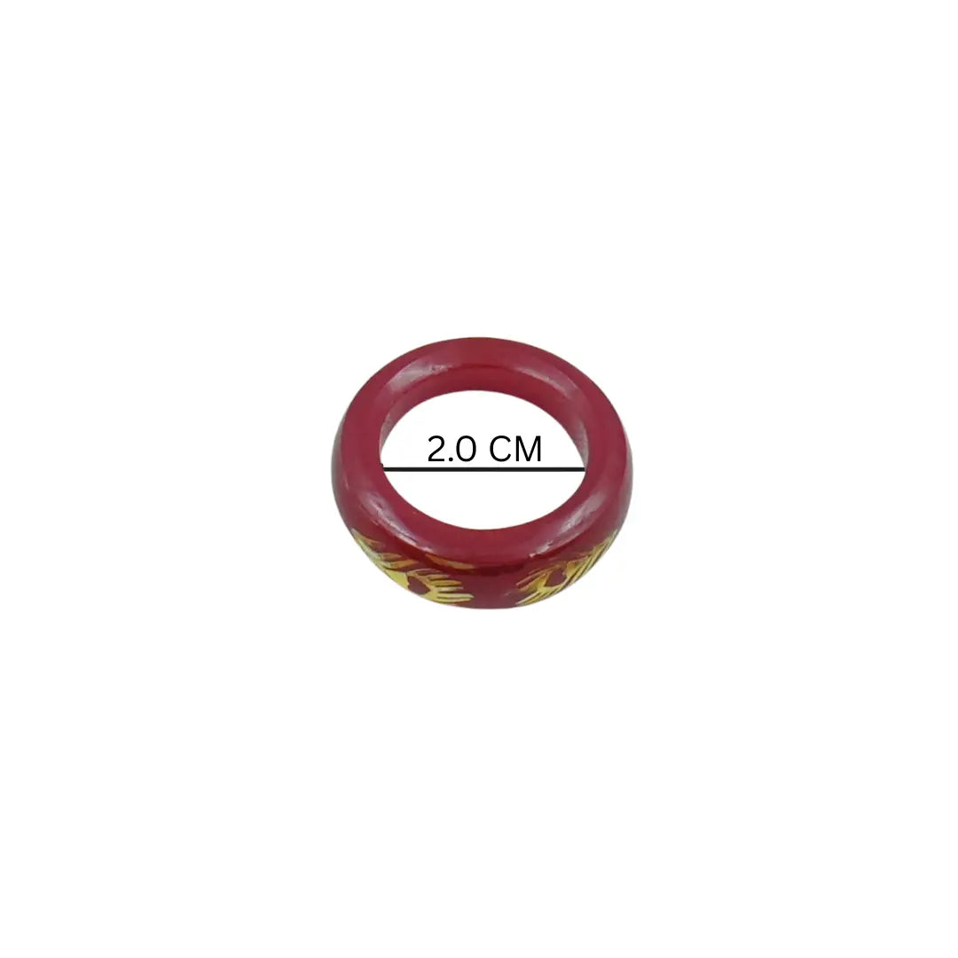 Red Peacock Feather Spiritual Band Ring – Traditional Decorative Ring