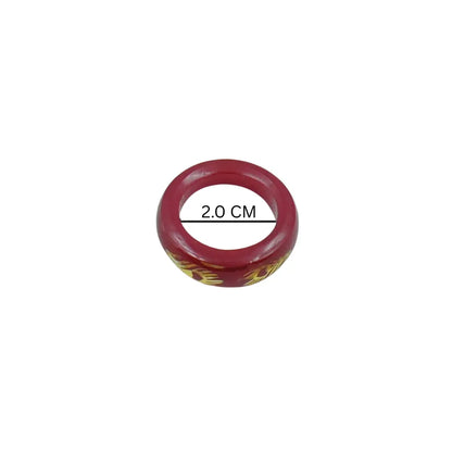 Red Peacock Feather Spiritual Band Ring – Traditional Decorative Ring