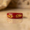 Red Peacock Feather Spiritual Band Ring – Traditional Decorative Ring