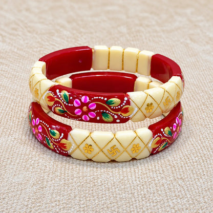 Red_Cream_Traditional_Floral_Designer_Bangles