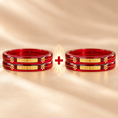 Red Designer Bangles with Elegant Golden Floral & Geometric Motifs