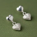 Romantic Heart Charm Silver Earrings