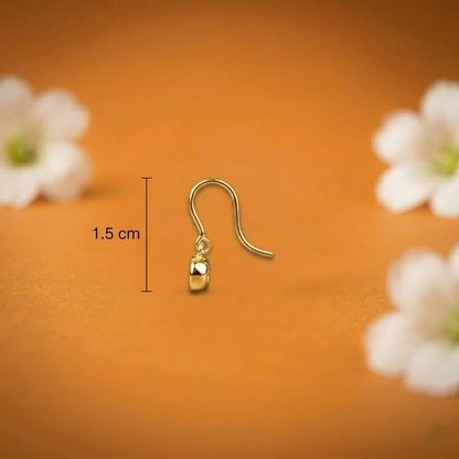 Romantic Heart Stone Drop Silver Gold Polish Earrings