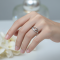 Romantic Silver Ring with Heart Design – Elegant and Heartfelt.