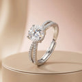 Round Brilliant Simulated Diamond Twisted Cross Band Ring for Women