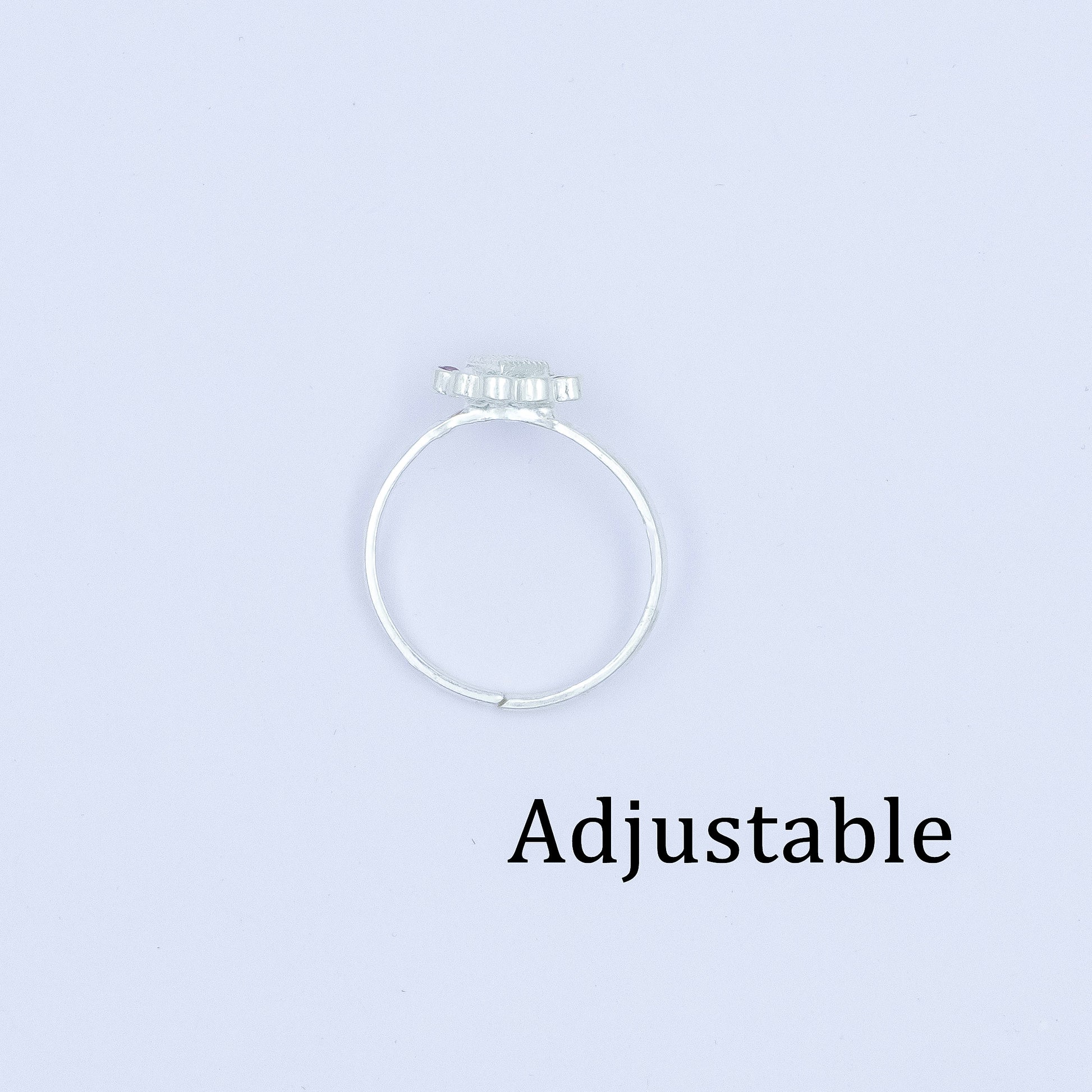 Round Flower Design Silver Toe Ring(Bichiya)