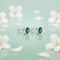 Round Green Stone Silver Earrings