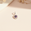 Round flower Dual-Tone Stone Silver Pendant