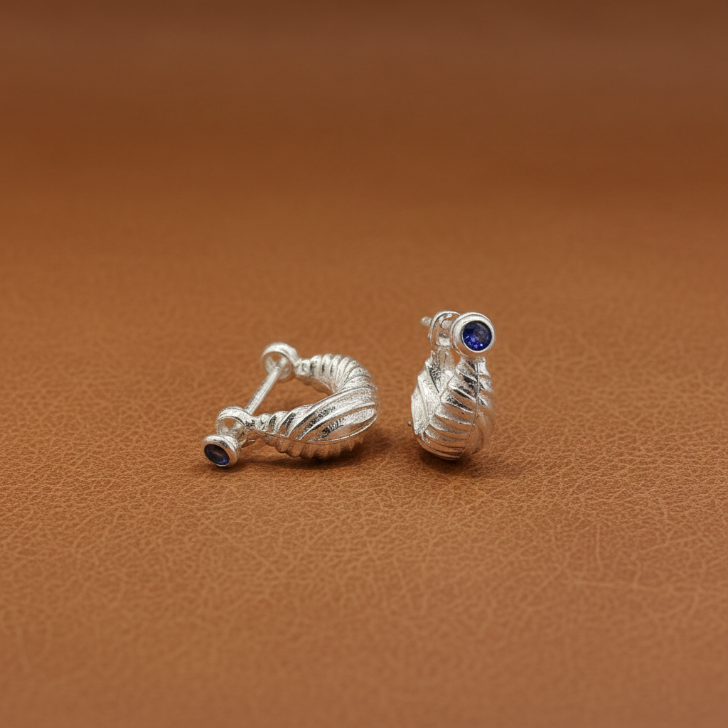 Royal Stone Textured Silver Bali For Boys