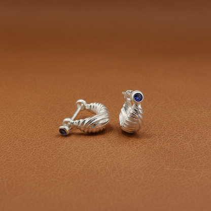 Royal Stone Textured Silver Bali For Boys