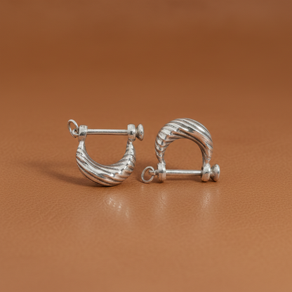 Royal Stone Textured Silver Bali For Boys