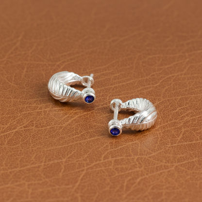 Royal Stone Textured Silver Bali For Boys