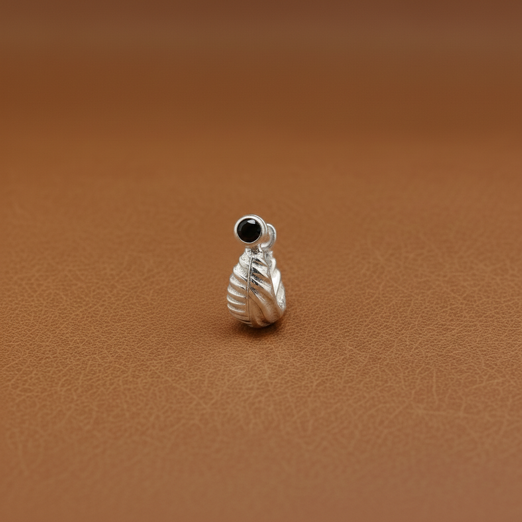 Royal Stone Textured Silver Bali For Boys