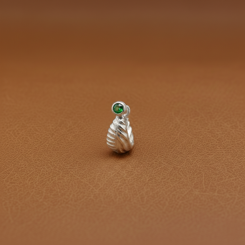 Royal Stone Textured Silver Bali For Boys