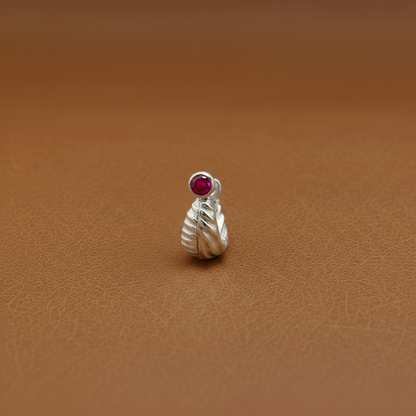 Royal Stone Textured Silver Bali For Boys