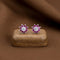 Ruby Flower Silver Earring