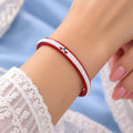 SIlver Beautiful Red Plastic Bangles In Pair