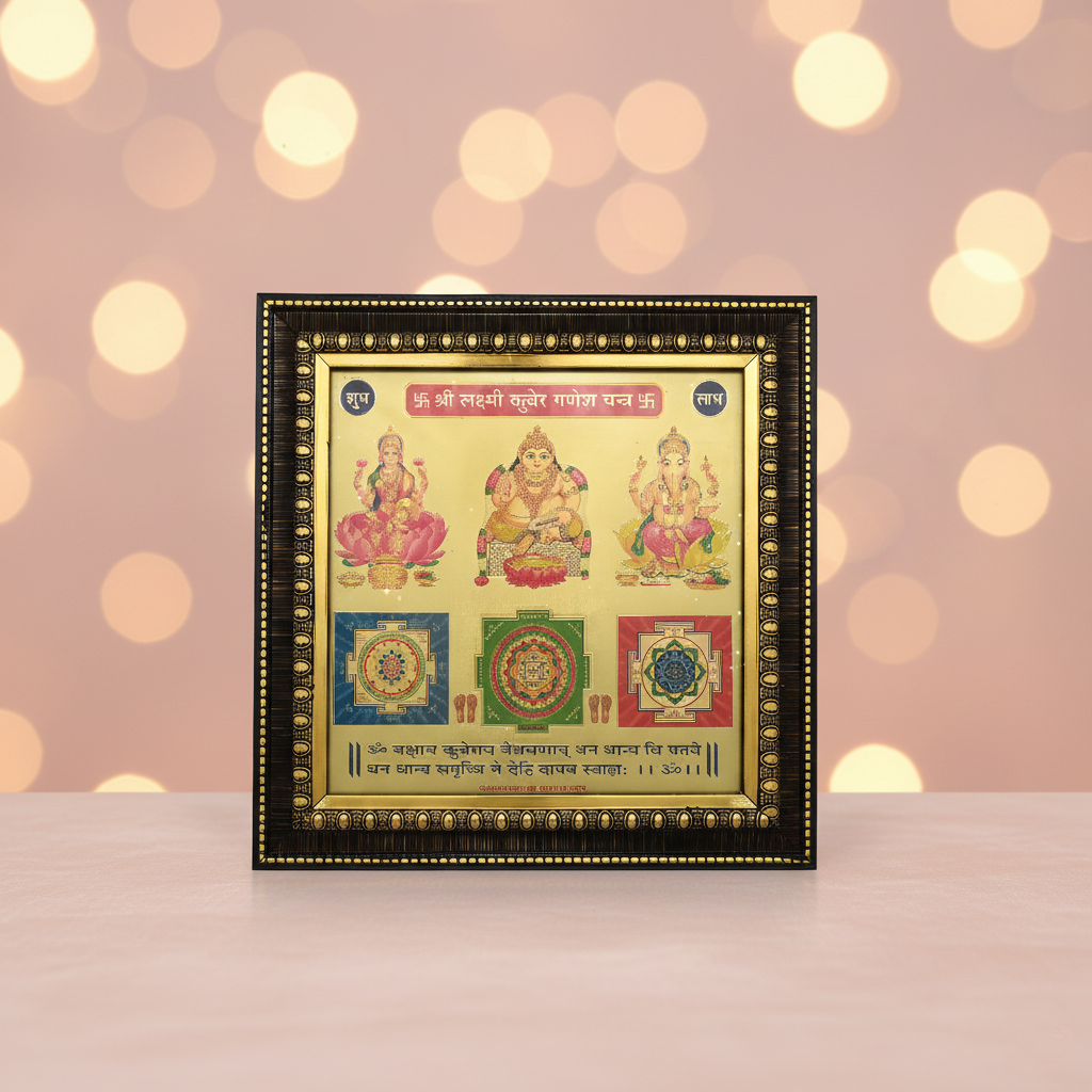 Sampurna Kuber Yantra with Frame Attract Wealth, Prosperity & Abundance