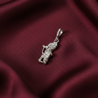 Sankat Mochan Hanuman Pendant in Pure Silver