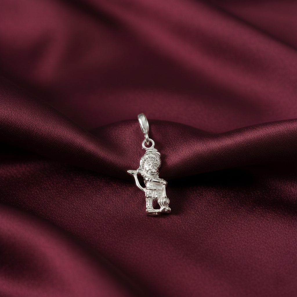 Sankat Mochan Hanuman Pendant in Pure Silver