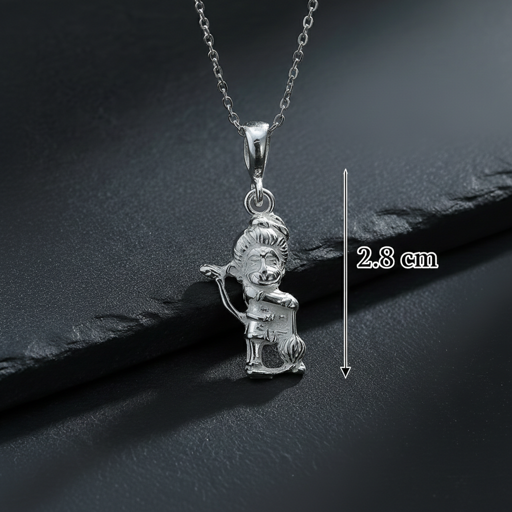 Sankat Mochan Hanuman Pendant in Pure Silver