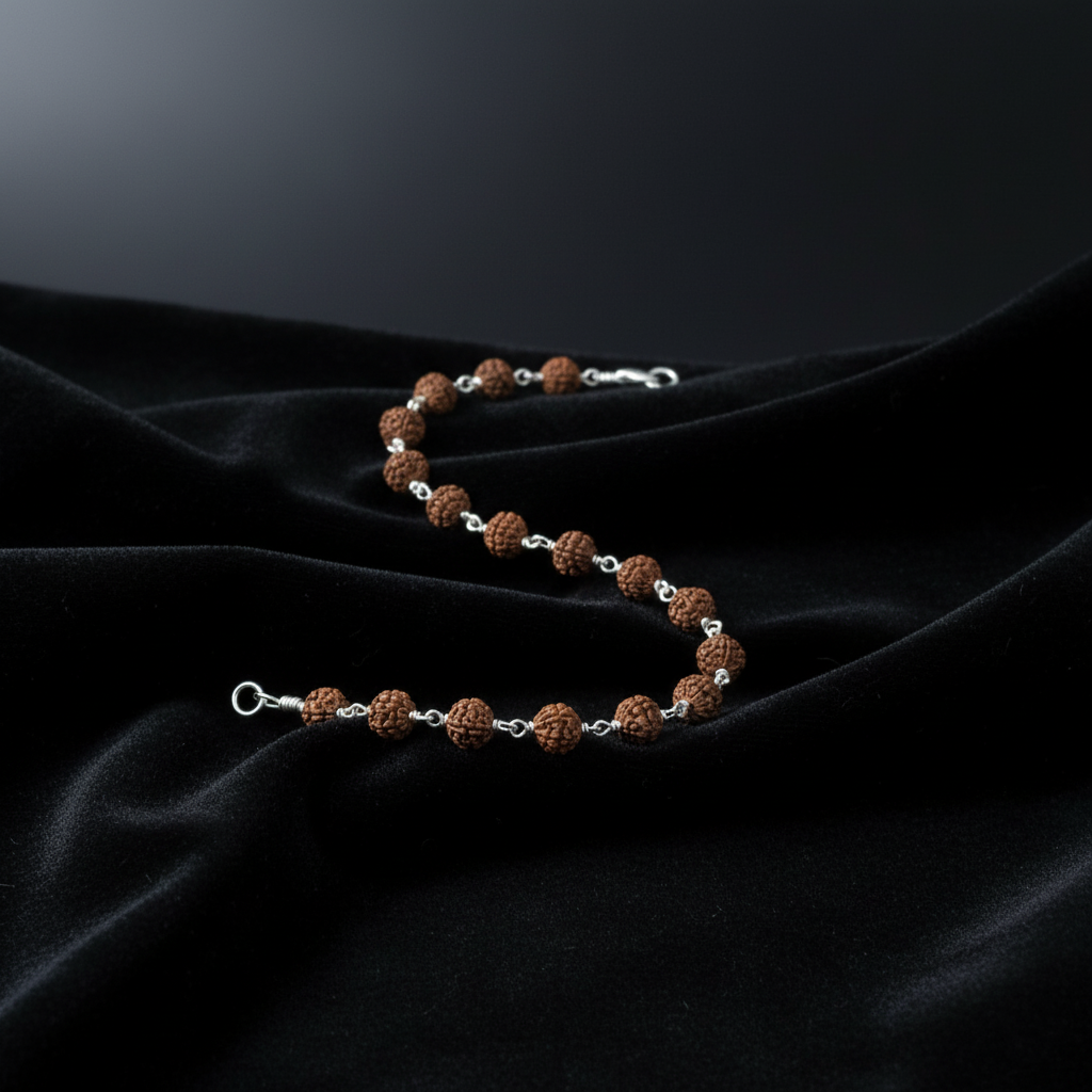 Shiv Aura Rudraksha Bracelet Sterling Silver Spiritual Bracelet