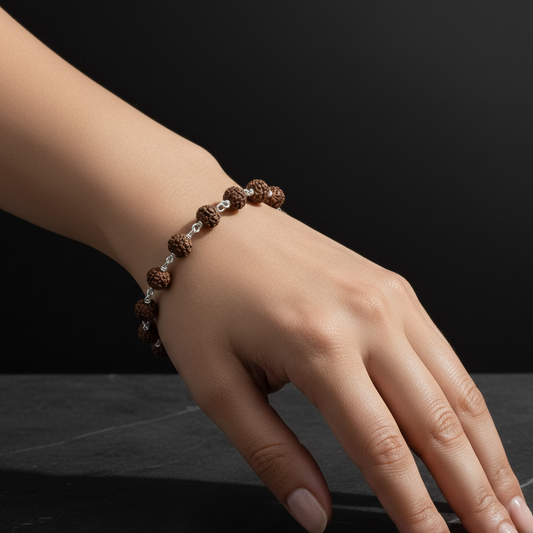 Shiv Aura Rudraksha Bracelet Sterling Silver Spiritual Bracelet