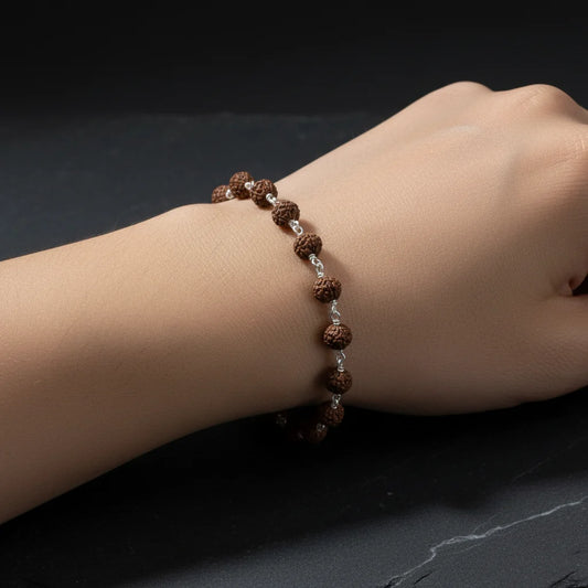 Shiv Aura Rudraksha Bracelet Sterling Silver Spiritual Bracelet for women
