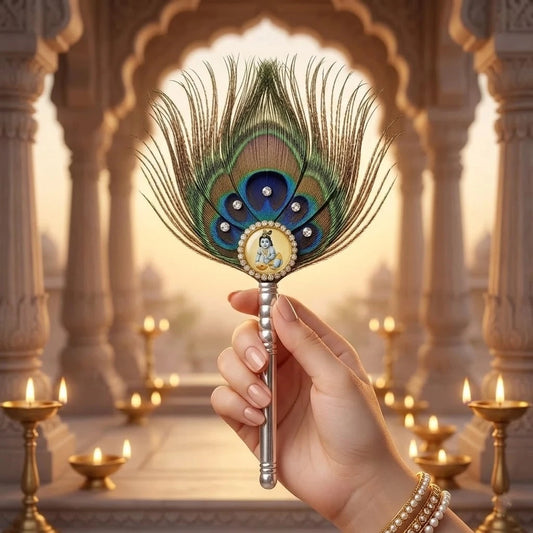 Shree Bal Krishna Morpankh Silver Handle