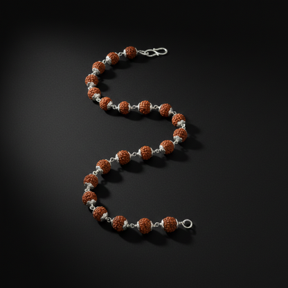 Shri Kedar Ruj Edition Silver Rudraksha Bracelet