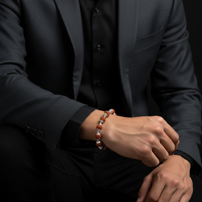 Shri Kedar Ruj Edition Silver Rudraksha Bracelet