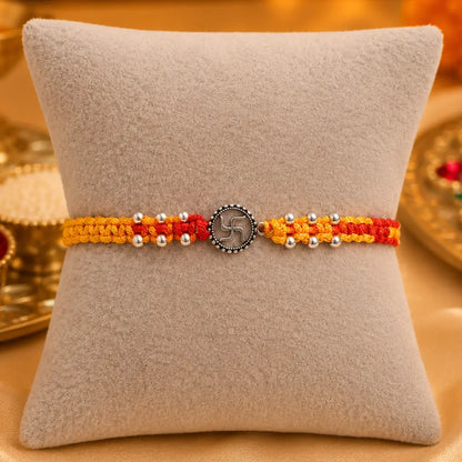 Shubh Swastik Silver Rakhi