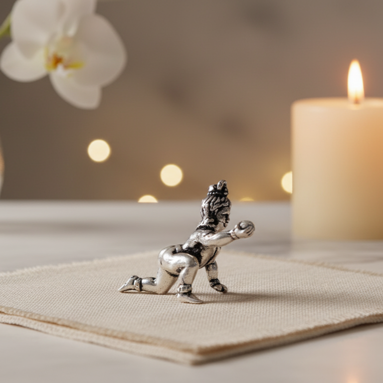 Silver Bal Krishna Idol Elegant Krishna Statue for Puja & Gifting