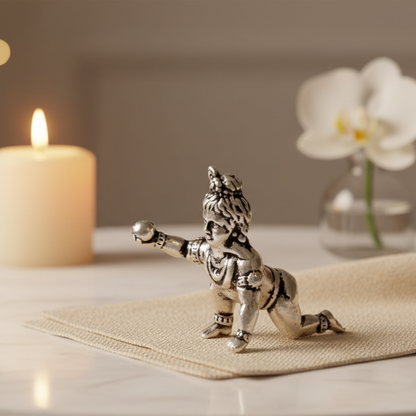 Silver Bal Krishna Idol Elegant Krishna Statue for Puja & Gifting