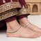 Silver Black Beaded Payal Minimal Traditional Anklet for Daily Wear