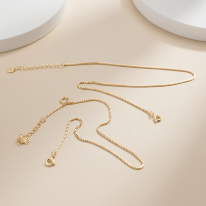 Silver Box Chain Anklet (Gold Polish)