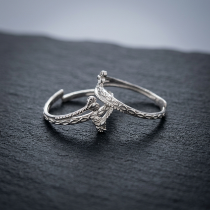 Silver Cross Heart Design Adjustable Toe Ring (Bichiya) for Women