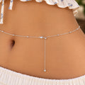 Silver Delicate Beaded Waist Chain for Women